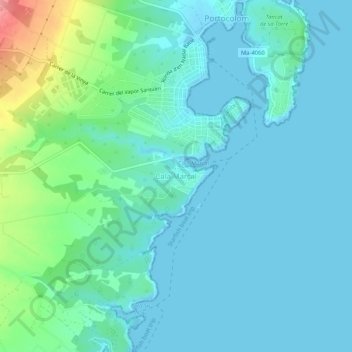 Cala Marçal topographic map, elevation, terrain