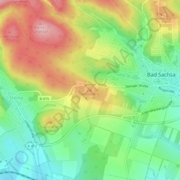 Warteberg topographic map, elevation, terrain