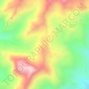 Cuatro Esquinas topographic map, elevation, terrain