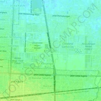 Kenangan topographic map, elevation, terrain