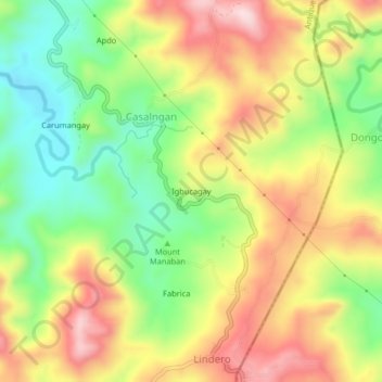 Igbucagay topographic map, elevation, terrain