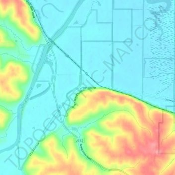 Green Island topographic map, elevation, terrain