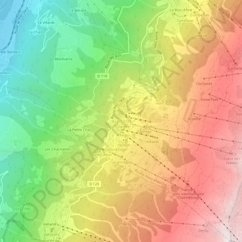 Arc 1800 topographic map, elevation, terrain