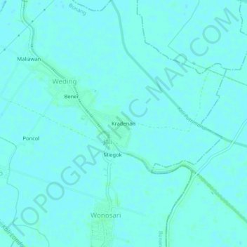 Kradenan topographic map, elevation, terrain