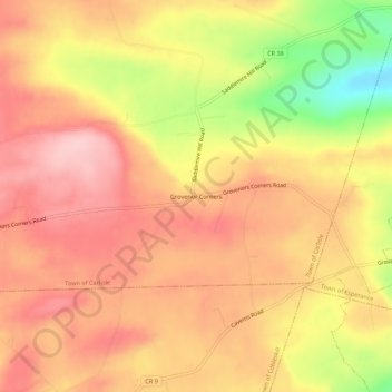Grovenor Corners topographic map, elevation, terrain