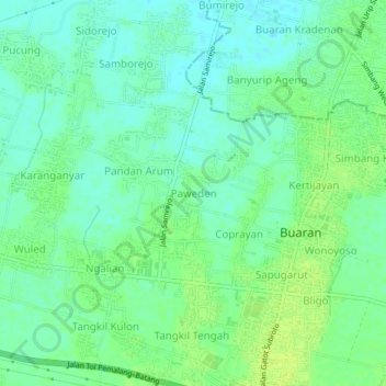 Paweden topographic map, elevation, terrain