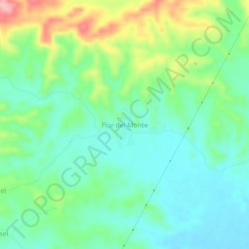 Flor del Monte topographic map, elevation, terrain