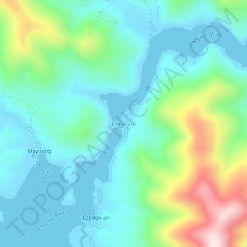 Legaspi topographic map, elevation, terrain