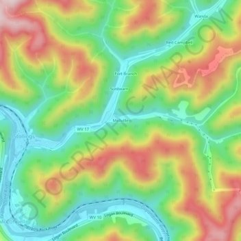 Mellville topographic map, elevation, terrain