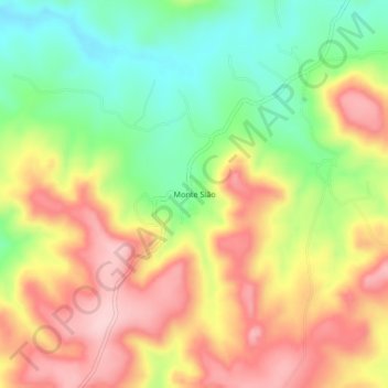 Monte Sião topographic map, elevation, terrain