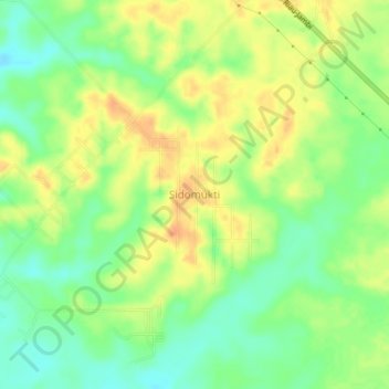 Sidomukti topographic map, elevation, terrain