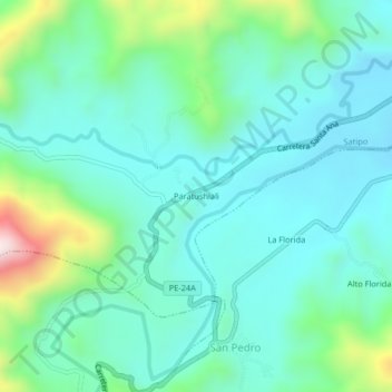 Paratushiali topographic map, elevation, terrain