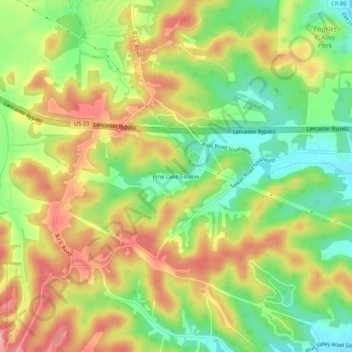 Pine Lake Estates topographic map, elevation, terrain