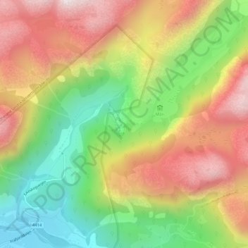 Månafossen topographic map, elevation, terrain