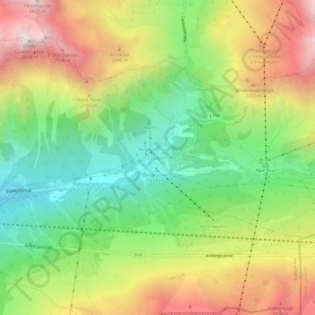 Stuben topographic map, elevation, terrain