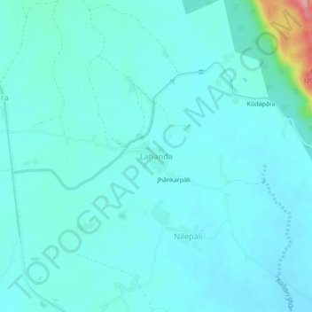 Lahanda topographic map, elevation, terrain