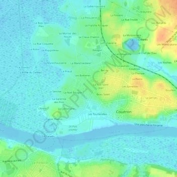 Les Carterons topographic map, elevation, terrain