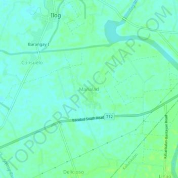 Manalad topographic map, elevation, terrain