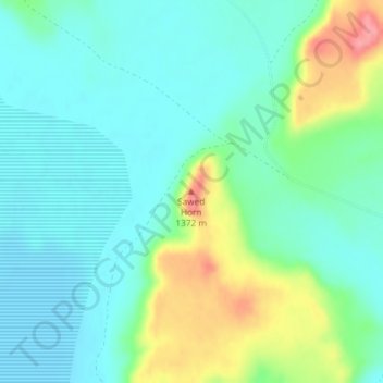 Sawed Horn topographic map, elevation, terrain