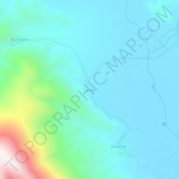 Çandır topographic map, elevation, terrain