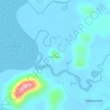 Bukit Tempinis topographic map, elevation, terrain