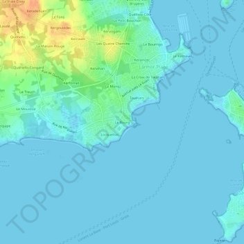 Le Bourg topographic map, elevation, terrain
