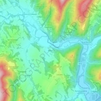 Meleto topographic map, elevation, terrain