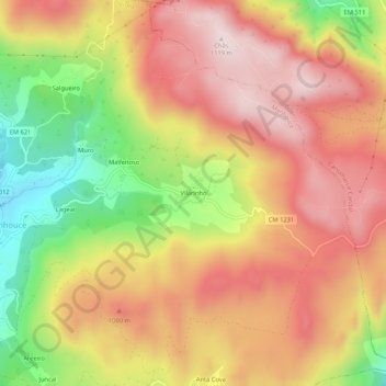 Vilarinho topographic map, elevation, terrain