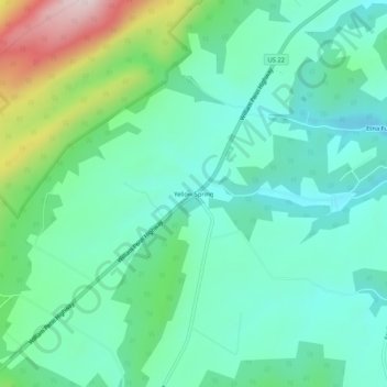 Yellow Spring topographic map, elevation, terrain