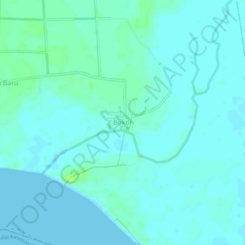 Bokor topographic map, elevation, terrain