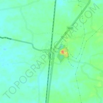 Udvada topographic map, elevation, terrain