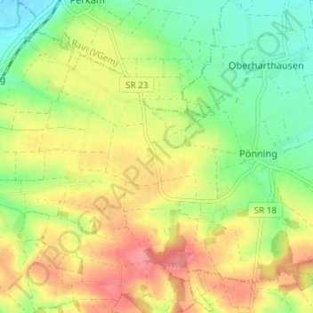 Oberholzen topographic map, elevation, terrain