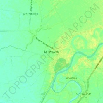 San Antonio topographic map, elevation, terrain