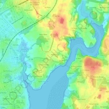 Kerhervy topographic map, elevation, terrain