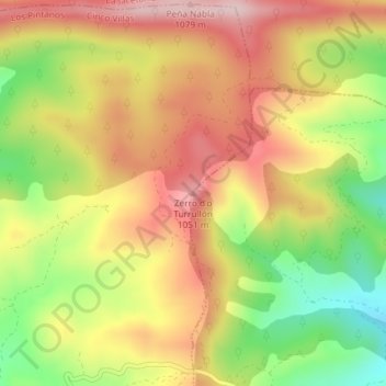 Cerro del Turullón topographic map, elevation, terrain