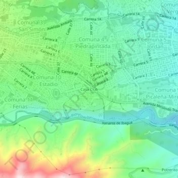 Casa Club topographic map, elevation, terrain