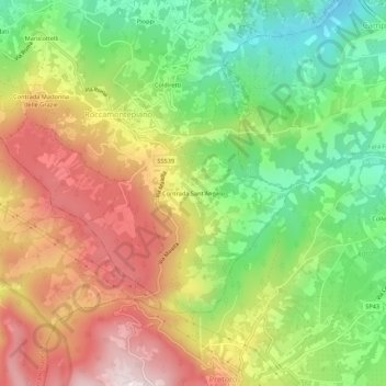 Contrada Sant'Angelo topographic map, elevation, terrain