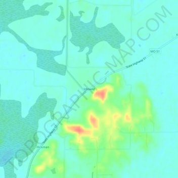 Idlewild topographic map, elevation, terrain