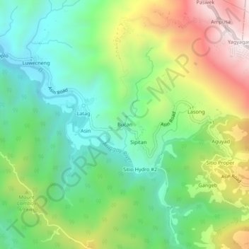 Bucan topographic map, elevation, terrain