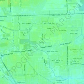 Oak Park topographic map, elevation, terrain