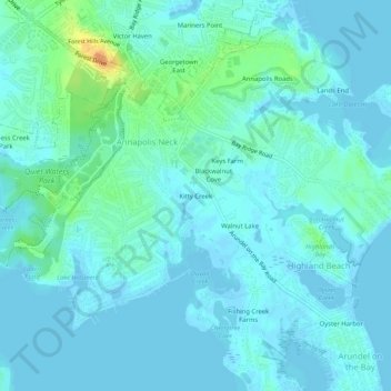 Kitty Creek topographic map, elevation, terrain