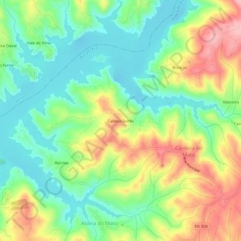 Cabeça Gorda topographic map, elevation, terrain