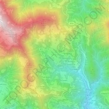 Gerosa topographic map, elevation, terrain