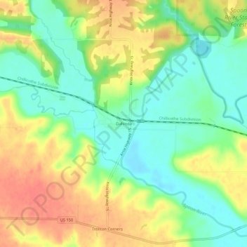 Dahinda topographic map, elevation, terrain