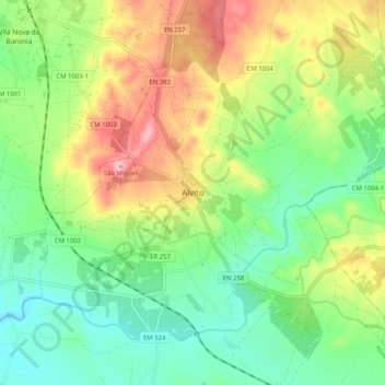 Alvito topographic map, elevation, terrain