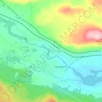Fly topographic map, elevation, terrain
