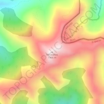 Miravalles topographic map, elevation, terrain