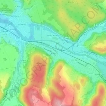 Basses topographic map, elevation, terrain