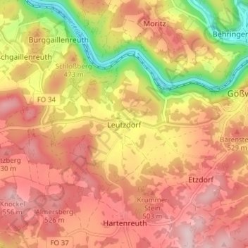 Leutzdorf topographic map, elevation, terrain