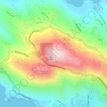 Crown Mountain topographic map, elevation, terrain